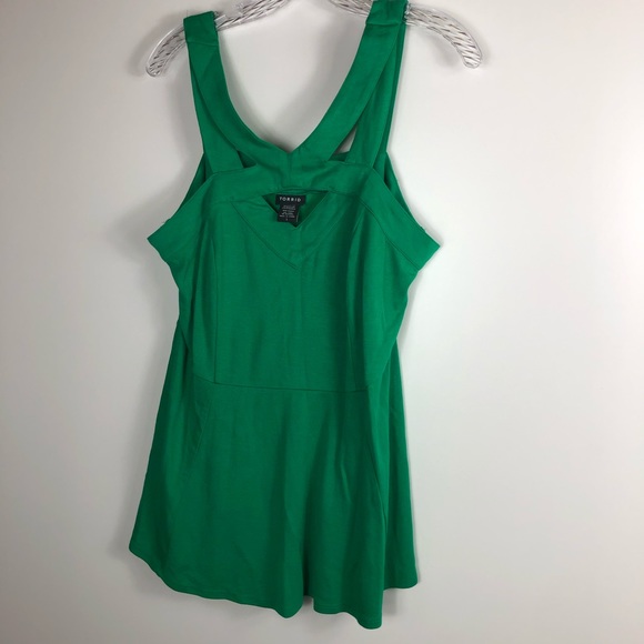 Torrid strappy peplum halter tank top size 1 - Picture 2 of 6